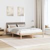 vidaXL Bettgestell Braun und Taupe 135 x 190 cm Massivholz Kiefer