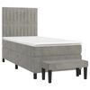 vidaXL Boxspringbett mit Matratze Hellgrau 100x200 cm Samt