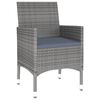vidaXL 7-tlg. Garten-Essgruppe Poly Rattan Grau