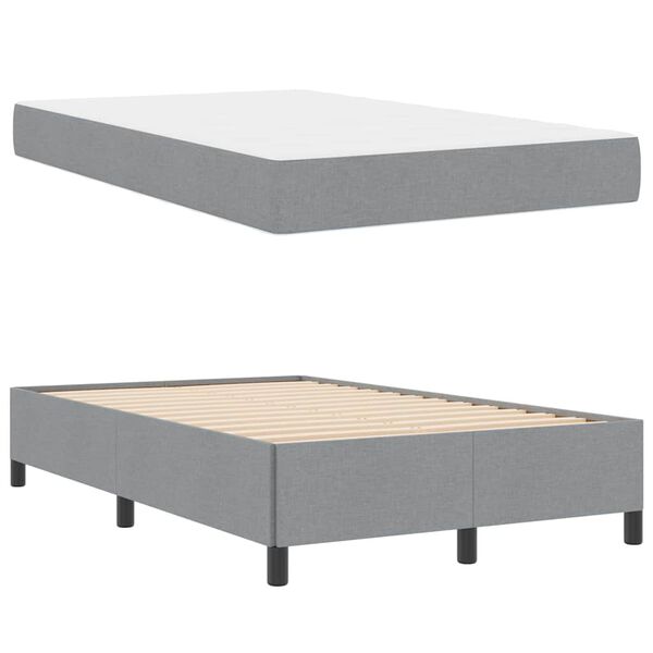 vidaXL Boxspringbett Hellgrau 120 x 190 cm Stoff