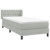 vidaXL Boxspringbett mit Matratze Hellgrau 80x210 cm Samt