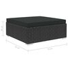 vidaXL 12-tlg. Garten-Lounge-Set mit Auflagen Poly Rattan Schwarz
