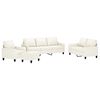 vidaXL 4-tlg. Sofagarnitur mit Kissen Creme Kunstleder