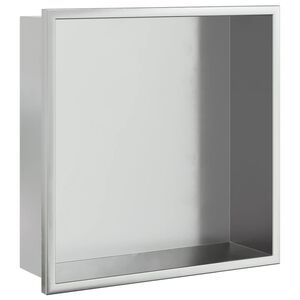 vidaXL Duschnische Geb&uuml;rstet Silbern 32x32x9 cm Edelstahl