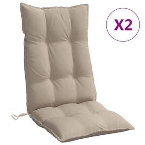 vidaXL Hochlehner-Auflagen 2 Stk. Taupe Oxford-Gewebe