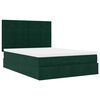 vidaXL Ottoman-Bett mit Matratzen & LEDs Dunkelgr&uuml;n 140x200 cm Samt