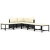 vidaXL 6-tlg. Garten-Lounge-Set mit Kissen Poly Rattan Schwarz