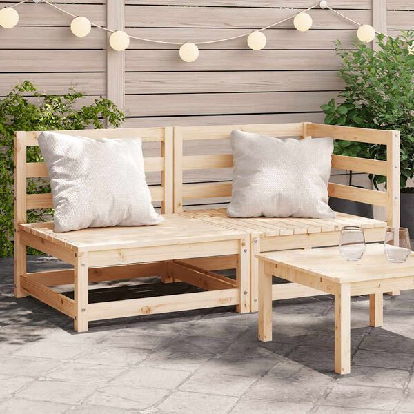 vidaXL Gartensofa 2-Sitzer Massivholz Kiefer