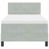 vidaXL LED Boxspringbett mit Matratze Hellgrau 90 x 200 cm Samt