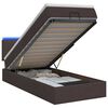 vidaXL Ottoman-Bett mit Matratze und LED Dunkelbraun 90 x 200 cm Stoff
