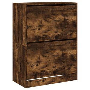 vidaXL Schuhschrank mit 2 Klappen R&auml;uchereiche 80x42x108 cm