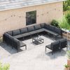 vidaXL Gartensofa-set mit Kissen 12 pcs Schwarz Stahl