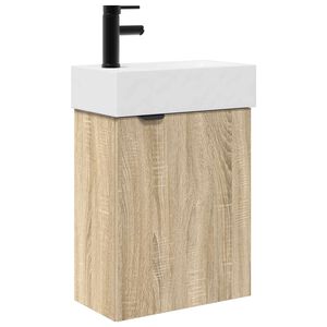 vidaXL Badezimmerschrank mit Speicher Sonoma-Eiche 45,5 x 22,5 x 84 cm