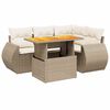 vidaXL 5-tlg. Garten-Sofagarnitur mit Kissen Beige Poly Rattan
