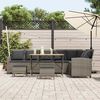 vidaXL 4-tlg. Garten-Sofagarnitur mit Kissen L-Form Grau Poly Rattan