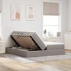 vidaXL Aufbewahrungsbett mit Matratze Taupe 200 x 200 cm Polyester