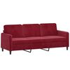 vidaXL 3-Sitzer-Sofa mit Kissen Weinrot 180 cm Samt