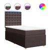 vidaXL Boxspringbett mit Matratze Dunkelbraun 100x200 cm Stoff