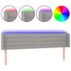 vidaXL LED Kopfteil Hellgrau 183x16x78/88 cm Stoff