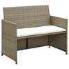 vidaXL 4-tlg. Garten-Lounge-Set mit Auflagen Beige Poly Rattan