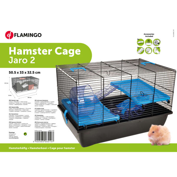 FLAMINGO Hamsterk&auml;fig Jaro 2 50,5x33x32,5 cm Schwarz und Blau