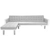 vidaXL Ecksofabett Stoff 218 x 155 x 69 cm Wei&szlig; und Grau