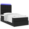 vidaXL Ottoman-Bett mit Matratze & LEDs Schwarz 80x200 cm Kunstleder
