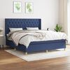 vidaXL Boxspringbett mit Matratze Blau 160x200 cm Stoff