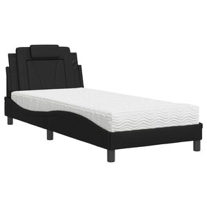 vidaXL Bett "Viana" mit Matratze Schwarz 80x200 cm Kunstleder