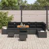 vidaXL Gartensofa-set mit Kissen 9 pcs Schwarz Poly-Rattan