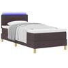 vidaXL LED Boxspringbett mit Matratze Dunkelbraun 80 x 200 cm Stoff