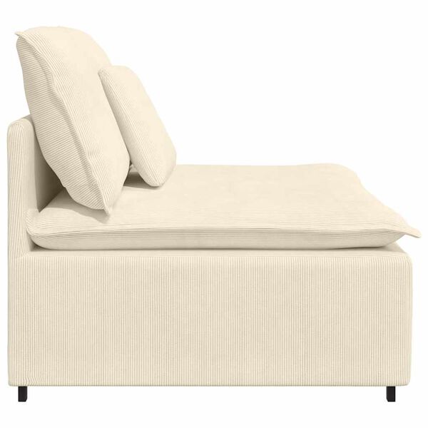 vidaXL Modulares Sofa Mittelmodul mit Kissen Creme 100 cm