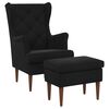 vidaXL Sessel mit Fu&szlig;hocker 2 stk. Schwarz Samt