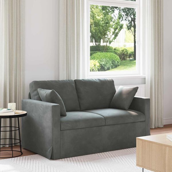 vidaXL Sofa Dunkelgrau Gesamtabmessungen: 138 x 78 x 80 cm (B x T x H)