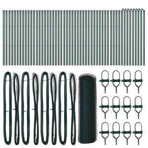 vidaXL Zaunpfosten Gr&uuml;n 100 x 0,5 m (13 mm Netz) Stahl und PVC