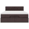 vidaXL Ottoman-Bett mit Matratze Dunkelbraun 140x190 cm Stoff