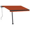 vidaXL Standmarkise Manuell Einziehbar 300x250 cm Orange/Braun