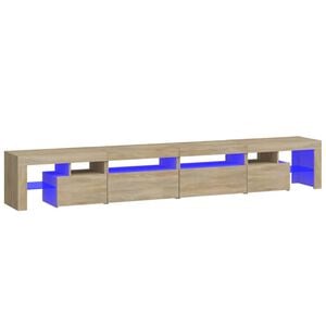 vidaXL TV-Schrank mit LED-Leuchten Sonoma-Eiche 260x36,5x40 cm