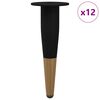 vidaXL M&ouml;belbeine 12 Stk. Schwarz und Gold &Oslash; 40 x 98 mm Eisen