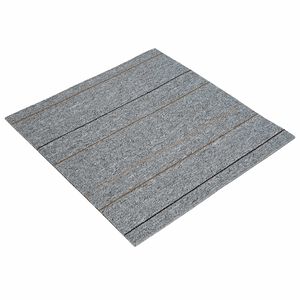 vidaXL Teppichfliese Hellgrau mit Streifen 50 x 50 cm 36 pcs