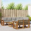 vidaXL Outdoor-Sofagarnitur mit Kissen 9 pcs Nat&uuml;rlich und Hellgrau
