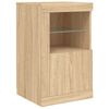 vidaXL Beistellschrank mit LED-Leuchten Sonoma Eiche Holzwerkstoff
