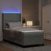 vidaXL Boxspringbett mit Matratze mit LED Hellgrau 100 x 200 cm Samt