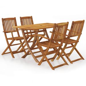 vidaXL 5-tlg. Garten-Essgruppe Klappbar Akazie Massivholz