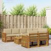 vidaXL Sofagarnituren 9 pcs Natur und Beige Massivholz Akazie