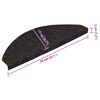vidaXL Stufenmatten Selbstklebend 15 Stk. 56x17x3 cm Schwarz