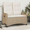 vidaXL Gartenbank mit Kissen Beige und Creme 105 x 60 x 112 cm
