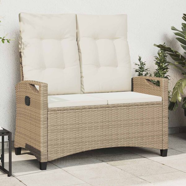 vidaXL Gartenbank mit Kissen Beige und Creme 105 x 60 x 112 cm