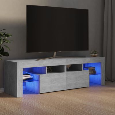 vidaXL TV-Schrank mit LED-Beleuchtung Betongrau 140x36,5x40 cm