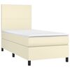 vidaXL Boxspringbett mit Matratze Creme 80x200 cm Kunstleder